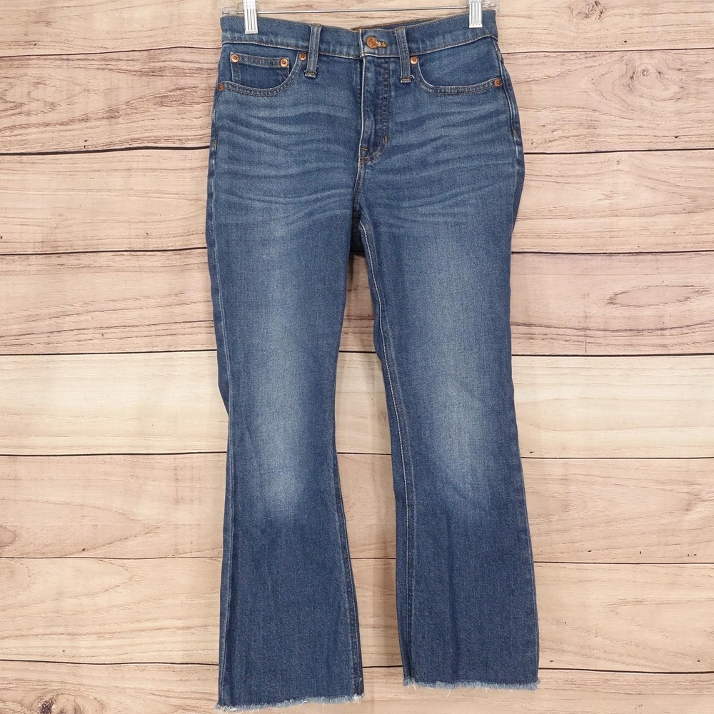 J.Crew 9" Billie Demi Boot Crop Jeans Womens 26 Blue Wash Stretch 27x23.5 Denim